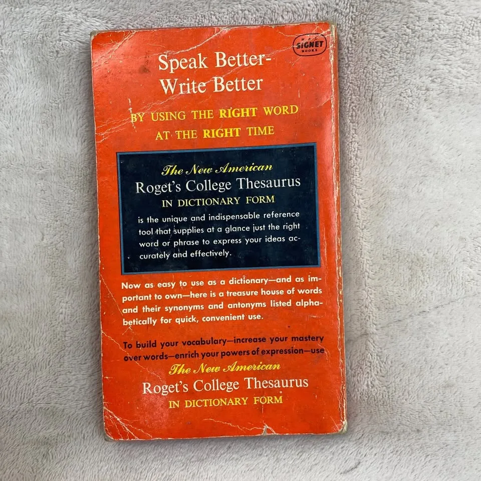 Roget's College Thesaurus Signet Print 1962 image indicator(3)