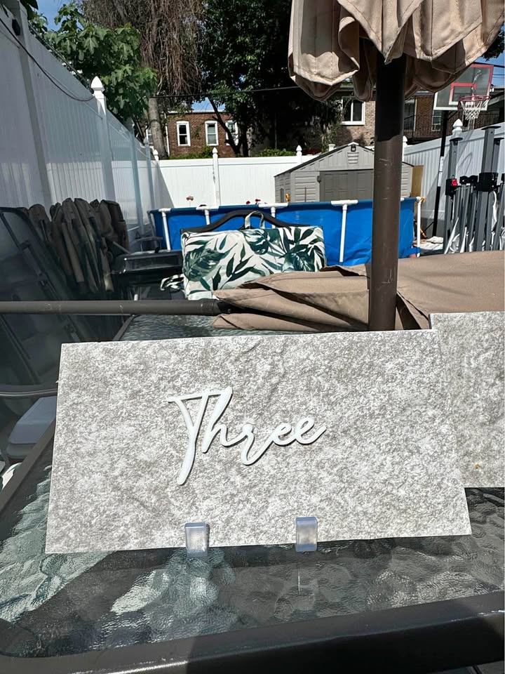 Travertine table numbers