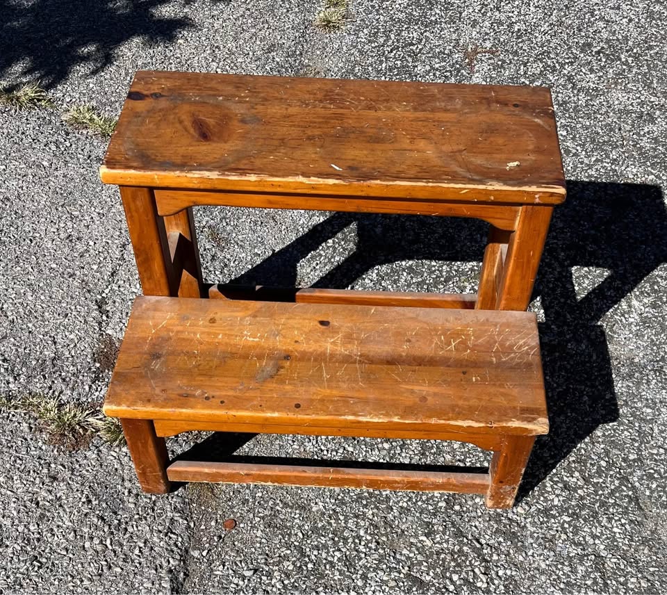 Vintage Wooden Step Stool - photo 2