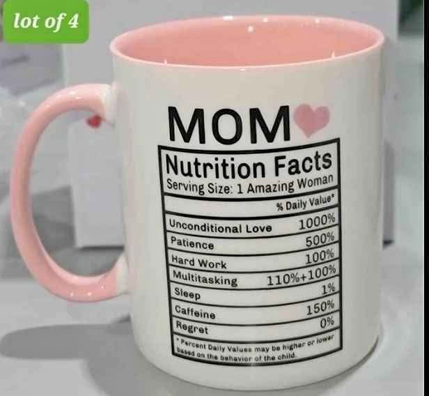 Mom Nutrition Facts Mug Mothers Day Gifts