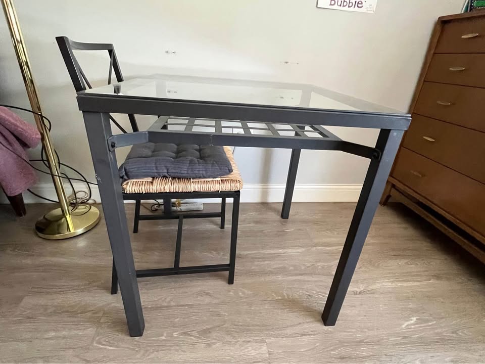 Black Metal Table with 2 Chairs - photo 3