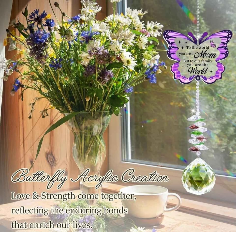 Butterfly Crystal Ball Sun Catcher, Gifts for Mom - photo 3