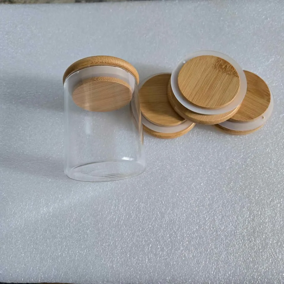 20 Glass Jars with Bamboo Silicone image indicator(4)