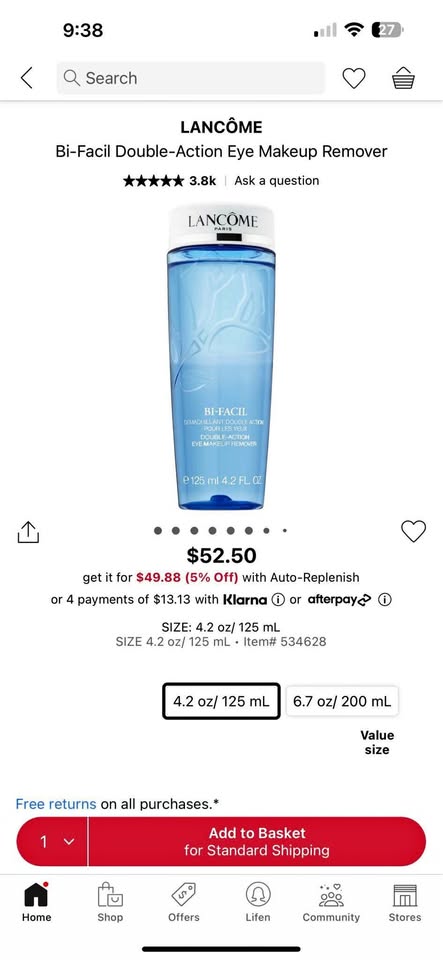 New lancomw makeup remover 125ml $15each