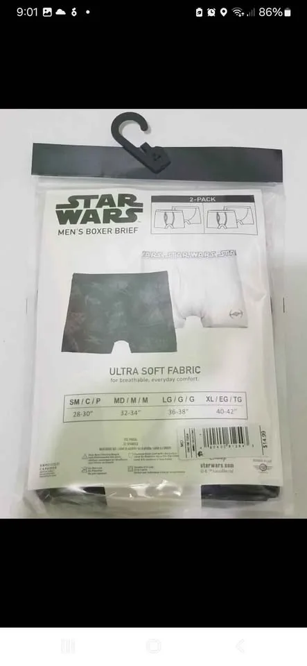 Star wars boxers 2 pack size medium brand new image indicator(2)