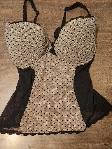 Polka Dot Mesh Babydoll – Size Large thumbnail