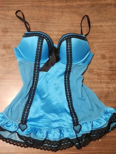 ✨ La Senza Blue Lace Babydoll – Size Large ✨ thumbnail