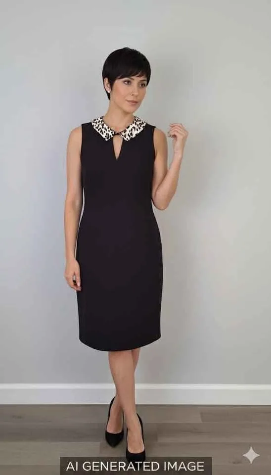 Black Dress with Removable Collar image indicator(5)