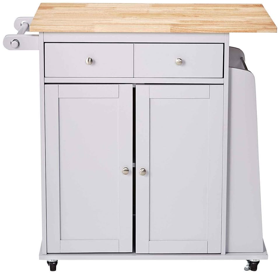 Acme Kitchen Island Cart, Grey and Natural, NEW - photo 2