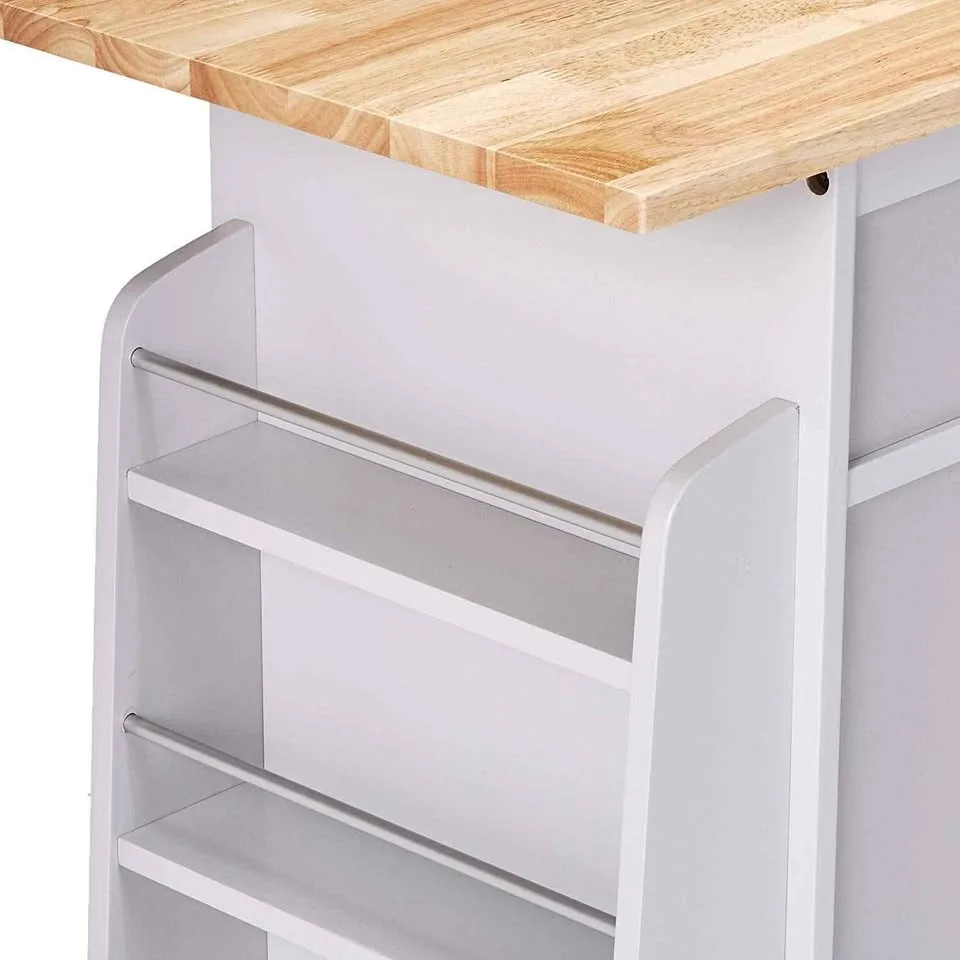 Acme Kitchen Island Cart, Grey and Natural, NEW image indicator(4)
