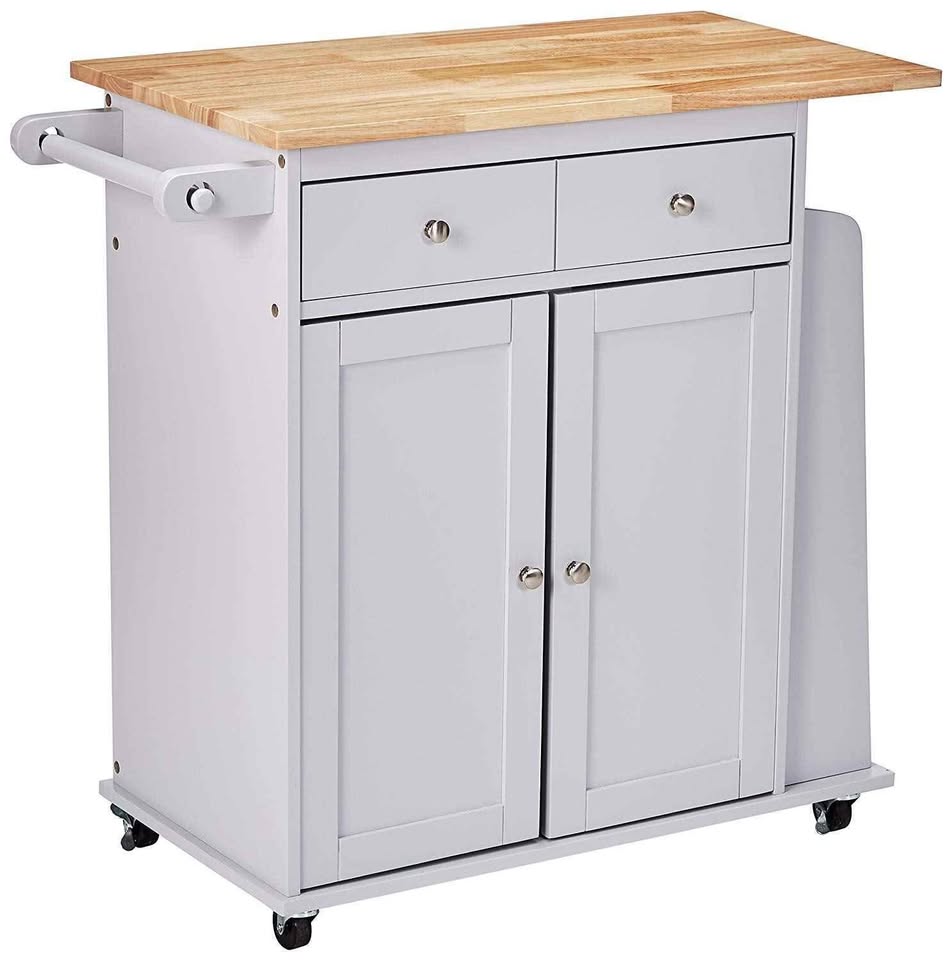 Acme Kitchen Island Cart, Grey and Natural, NEW - photo 5