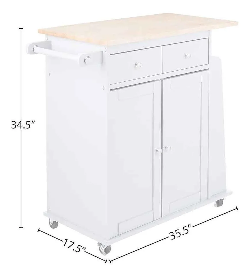 Acme Kitchen Island Cart, Grey and Natural, NEW image indicator(6)