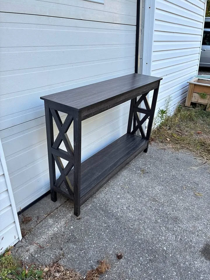 Dark Grey Wood Console Table thumbnail