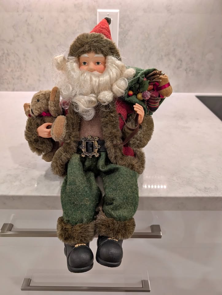Santa Clause with Toy Sack and Teddy Bear