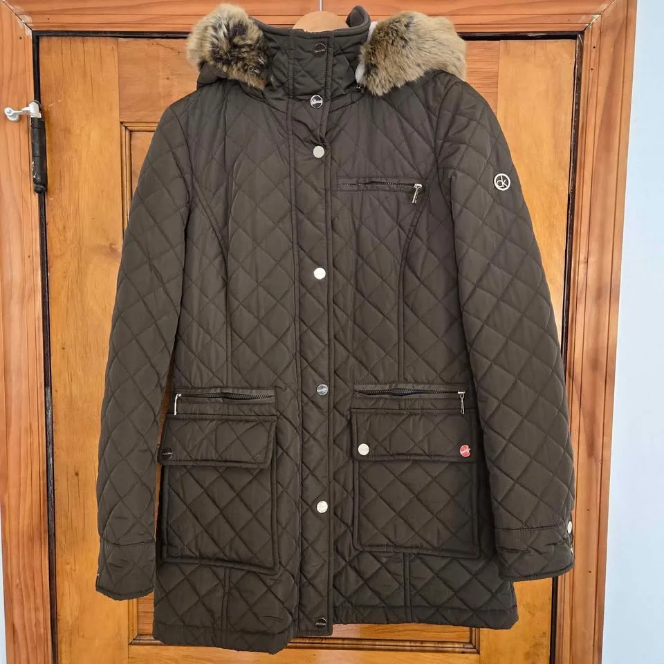 Calvin Klein Puffer Jacket Womens Small Olive Green image indicator(3)