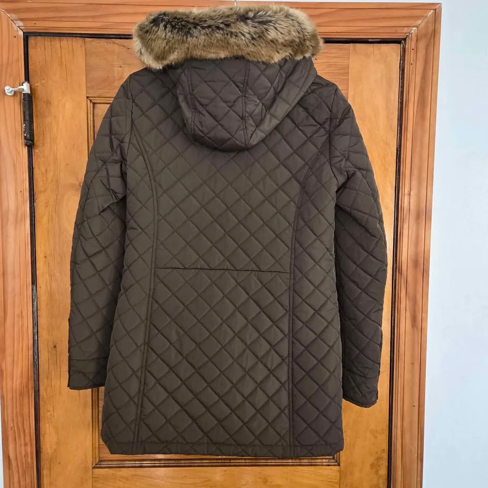 Calvin Klein Puffer Jacket Womens Small Olive Green image indicator(4)