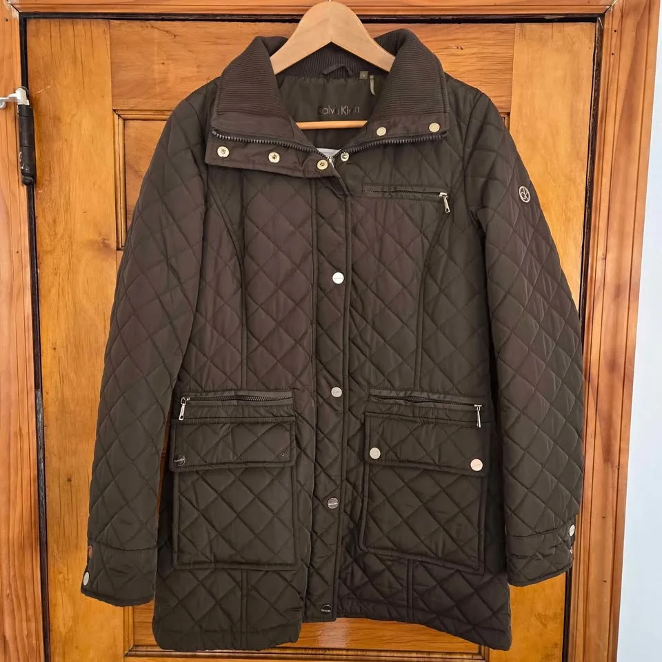 Calvin Klein Puffer Jacket Womens Small Olive Green image indicator(5)