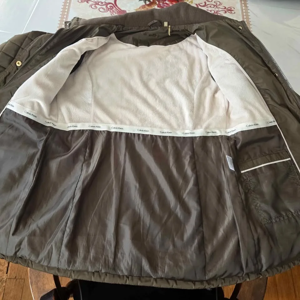 Calvin Klein Puffer Jacket Womens Small Olive Green image indicator(6)