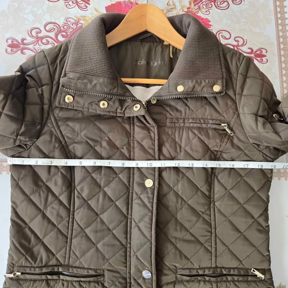 Calvin Klein Puffer Jacket Womens Small Olive Green image indicator(7)
