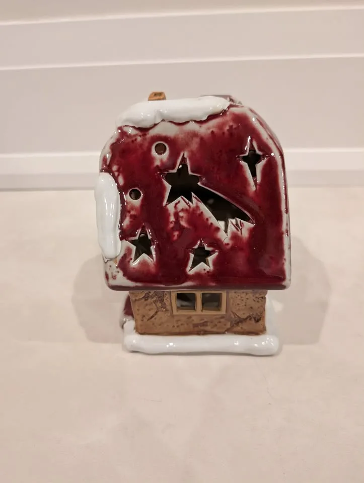 Rustic Christmas Winter Holiday House - Tealight Decor image indicator(2)