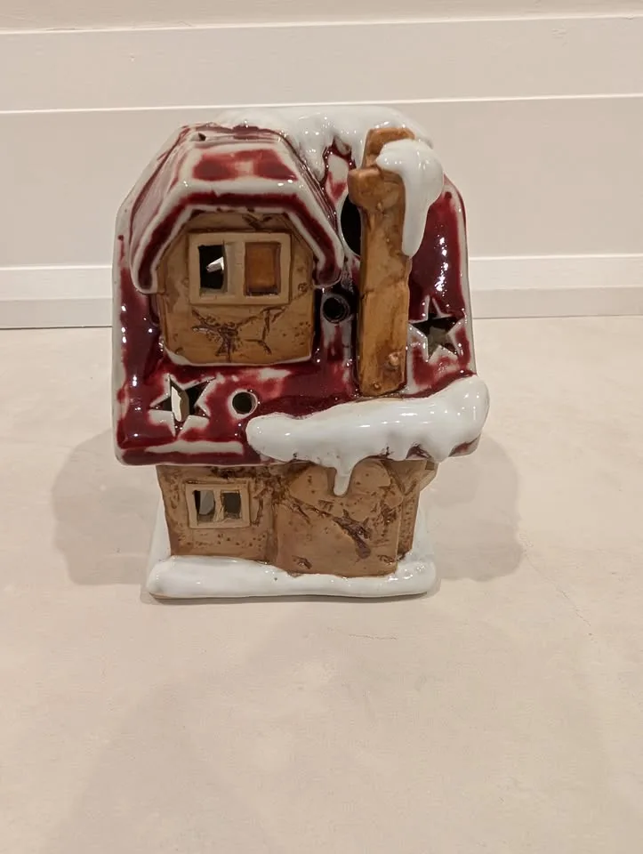 Rustic Christmas Winter Holiday House - Tealight Decor image indicator(5)