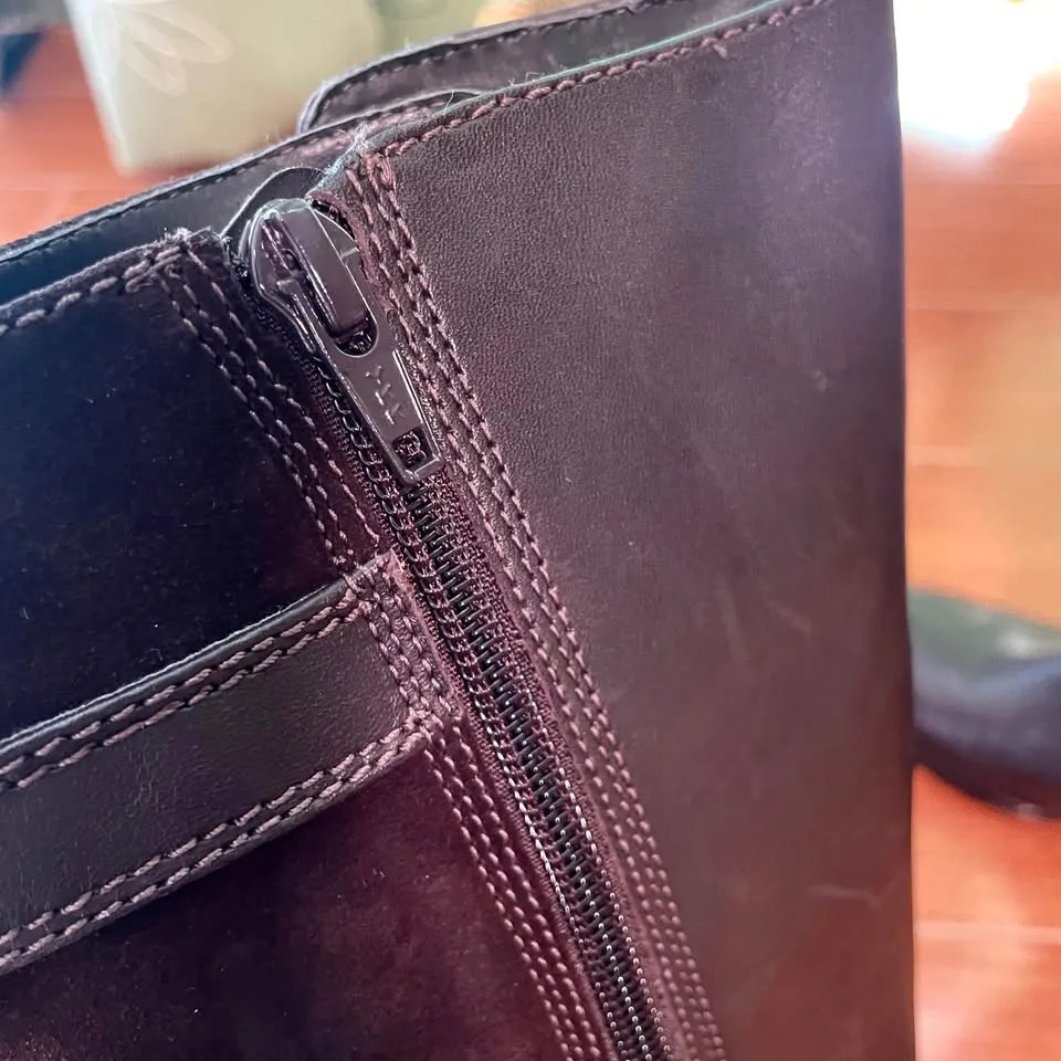 Like NEW * Size 7-7.5, Ecco Leather Boots w/ Buckles image indicator(6)