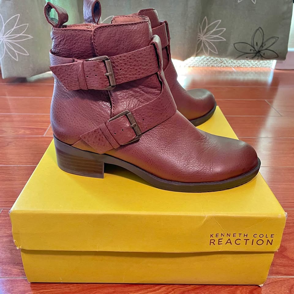 NEW✨Women's 7.5M, Kenneth Cole Brown Leather Ankle Boots