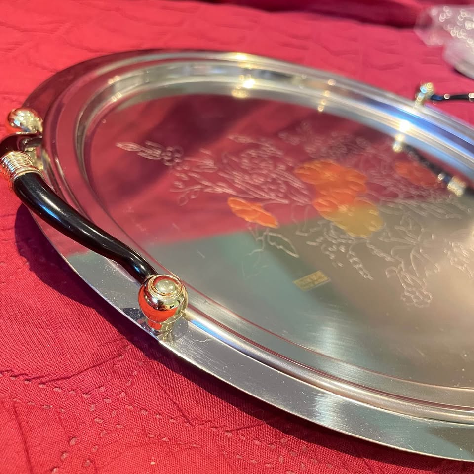 Vintage✨Italian Inox 18/10 Serving Tray with Lid MGM - photo 3