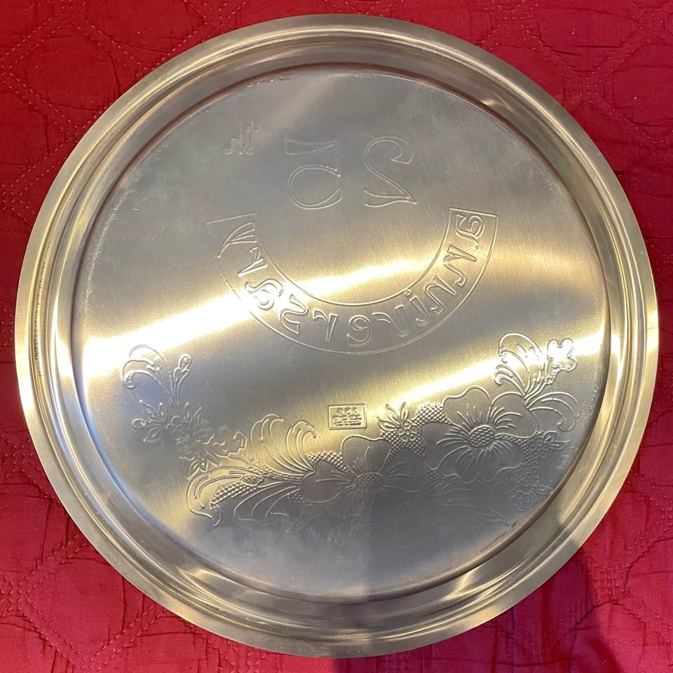 VINTAGE✨Italian Inox 18/10 Stainless Steel Round Tray - photo 5