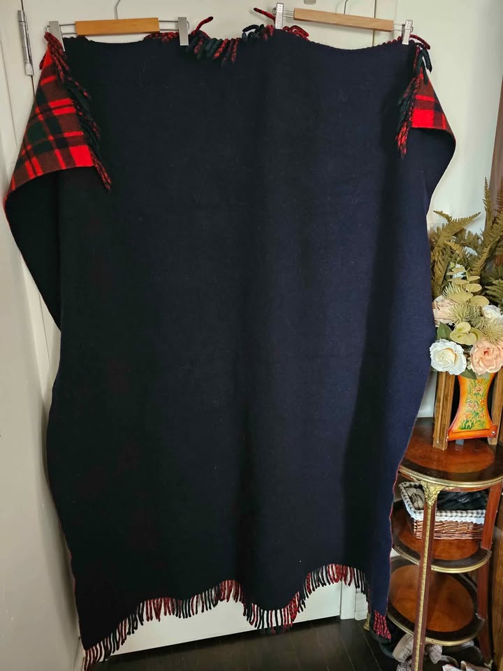 Scottish Wool Vintage Blanket Red Tartan Plaid Travel Rug - photo 5