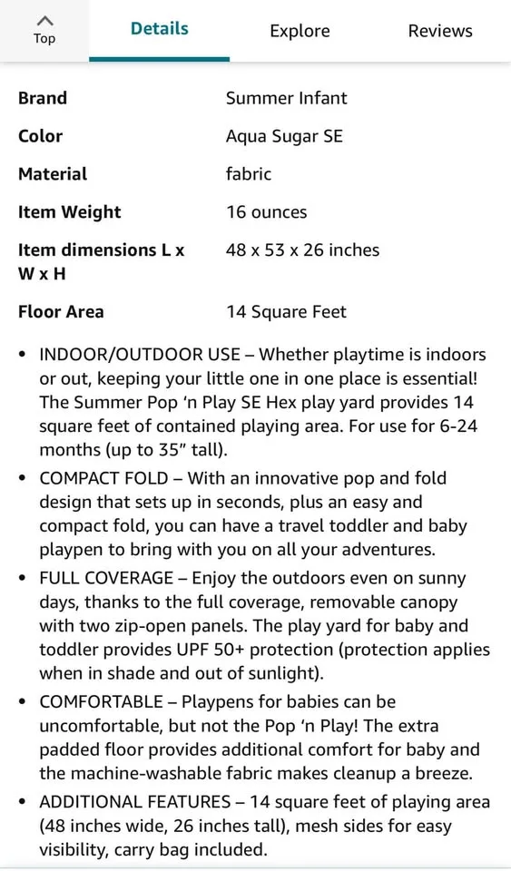 Summer Infant Pop ’n Play - Aqua / Never Used image indicator(3)