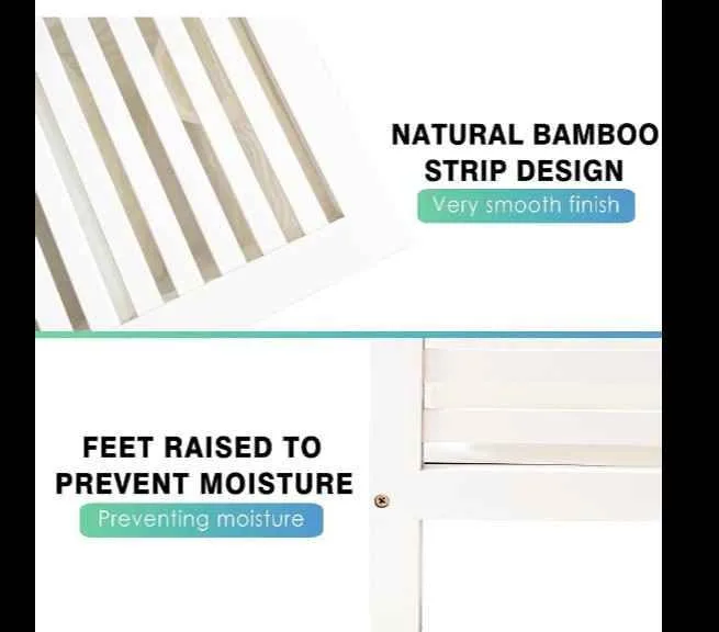 SMIBUY Double Laundry Hamper with Lid, 120L Bamboo Basket image indicator(2)