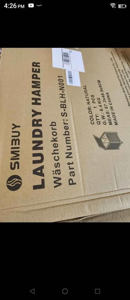 SMIBUY Double Laundry Hamper with Lid, 120L Bamboo Basket image indicator(4)