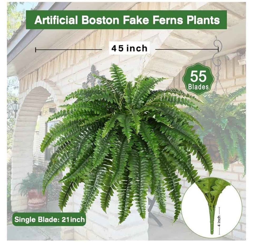 1 pc Artificial Boston Fern Bush🍀🌿 - photo 4