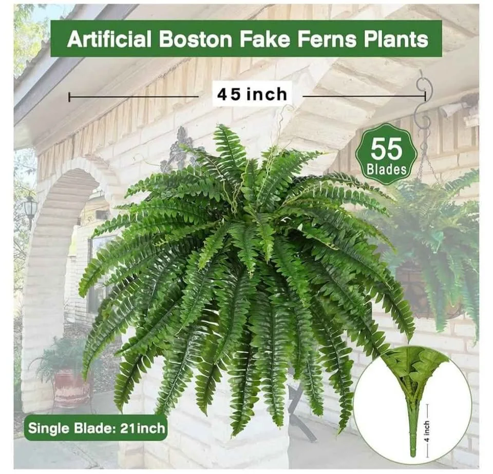 1 pc Artificial Boston Fern Bush🍀🌿 image indicator(4)