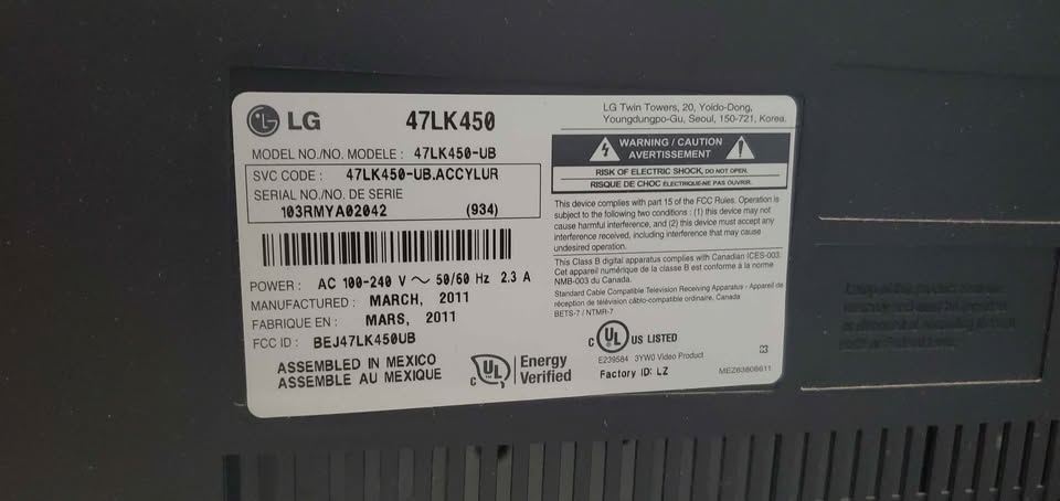 LG 47” Full HD LCD TV (Model: 47LK450) - photo 4