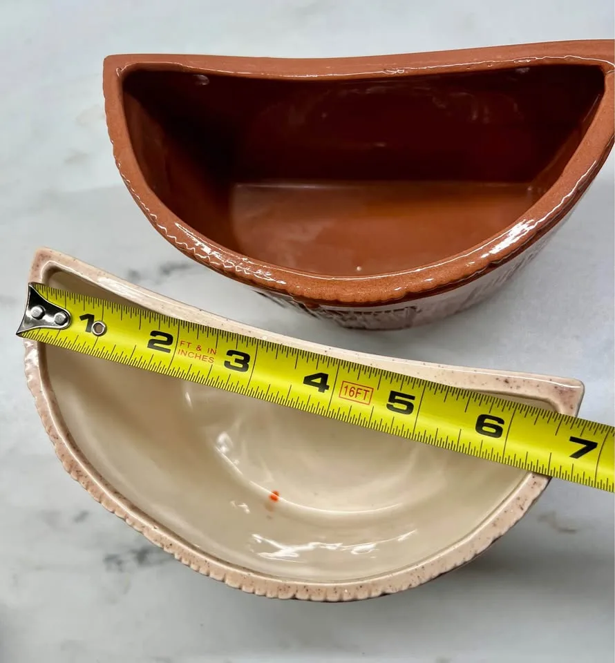 Pair, Vintage Wall Pocket Faux Wood “Barrels” image indicator(5)