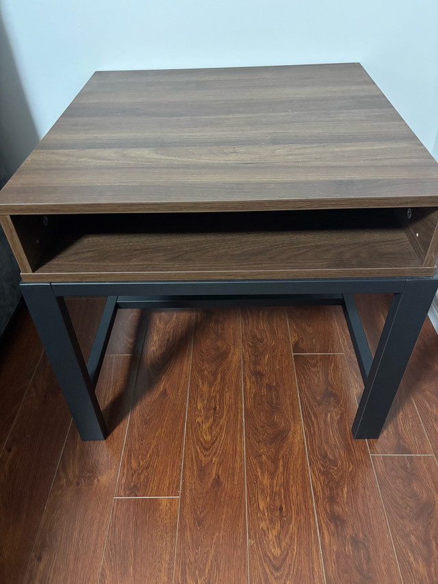 Modern Walnut& black Metal bedside tables