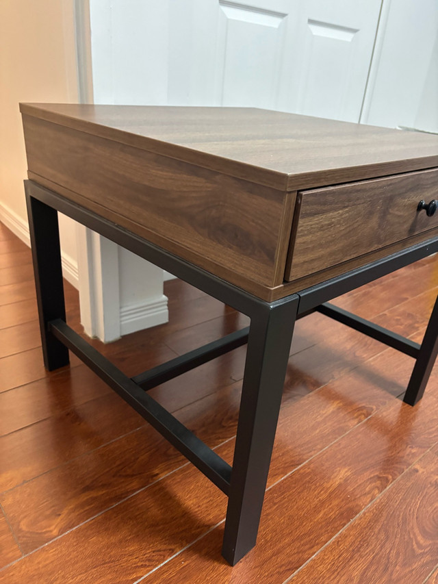 Modern Walnut& black Metal bedside tables - photo 3