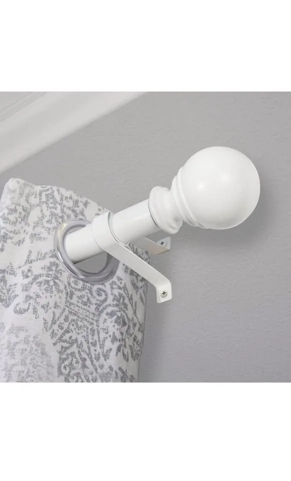 Decopolitan Drapery Rod Set, 36-72-Inches, White image indicator(3)