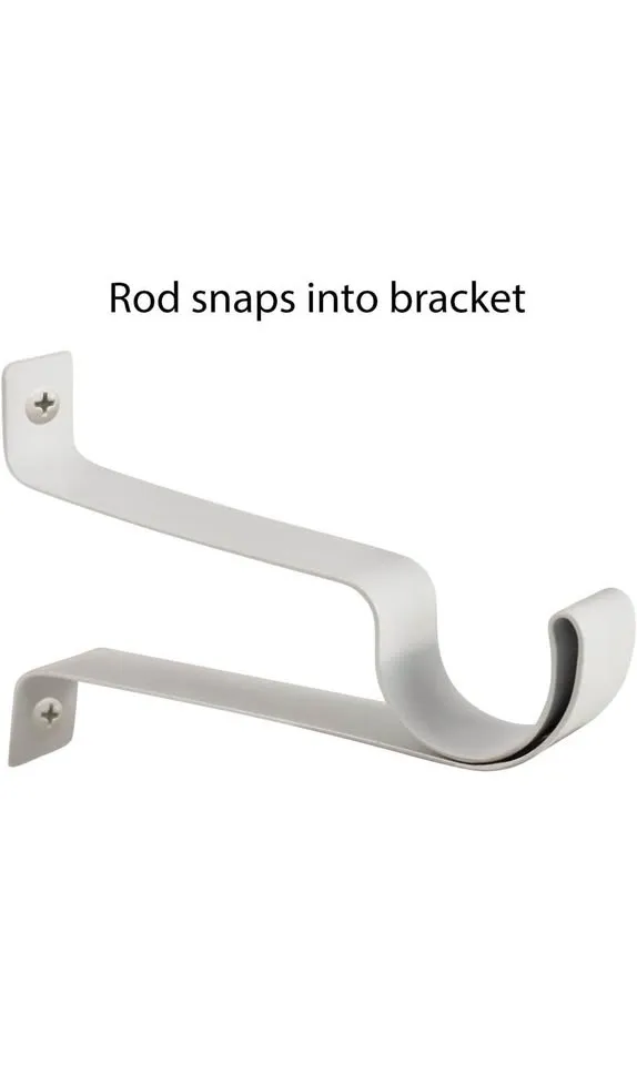 Decopolitan Drapery Rod Set, 36-72-Inches, White image indicator(4)