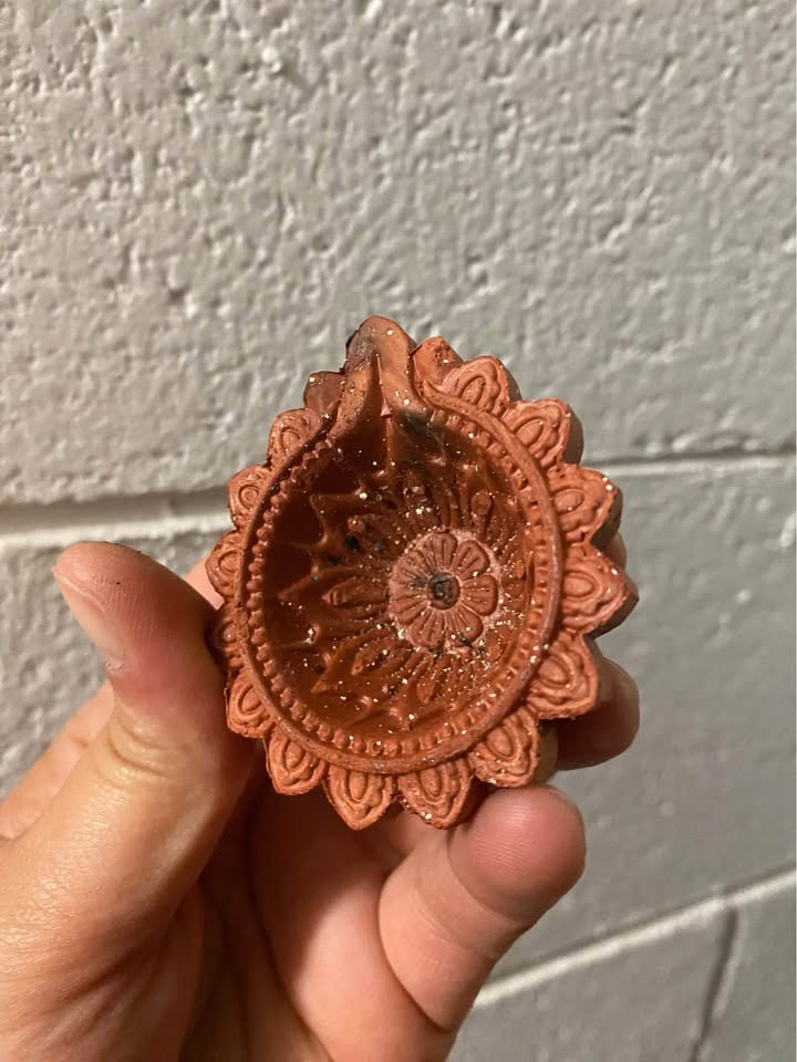 Clay candle holder