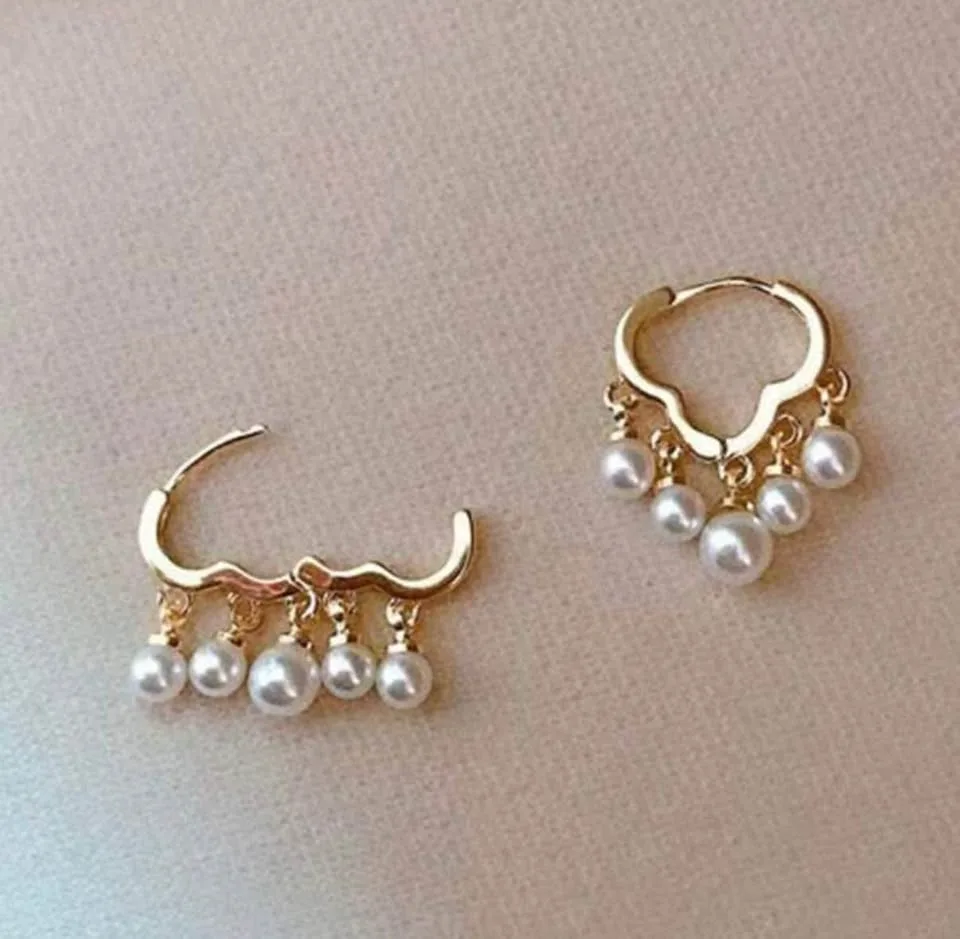 Small Chandbali/ Golden Pearls Earrings image indicator(3)