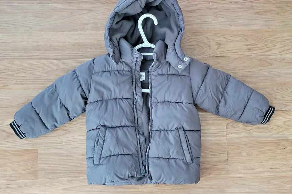 Gap toddler puff jacket fall winter coat warm grey 3t thumbnail