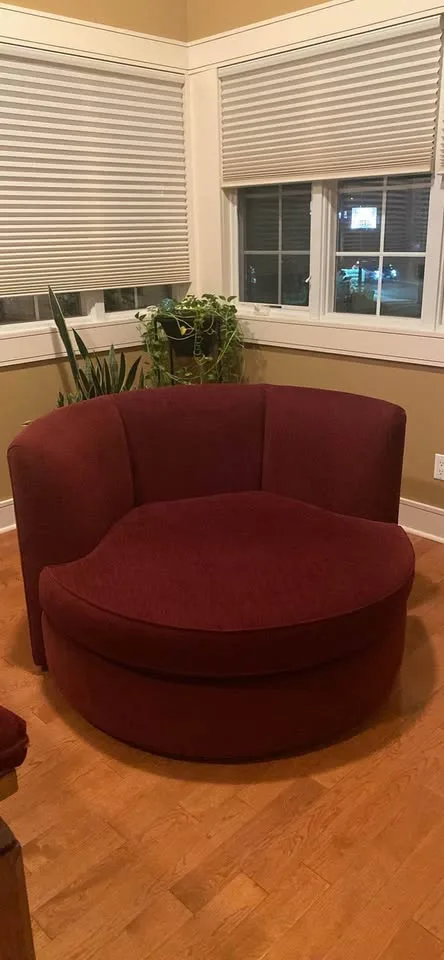 Room & Board 51" Red Swivel Chair image indicator(2)