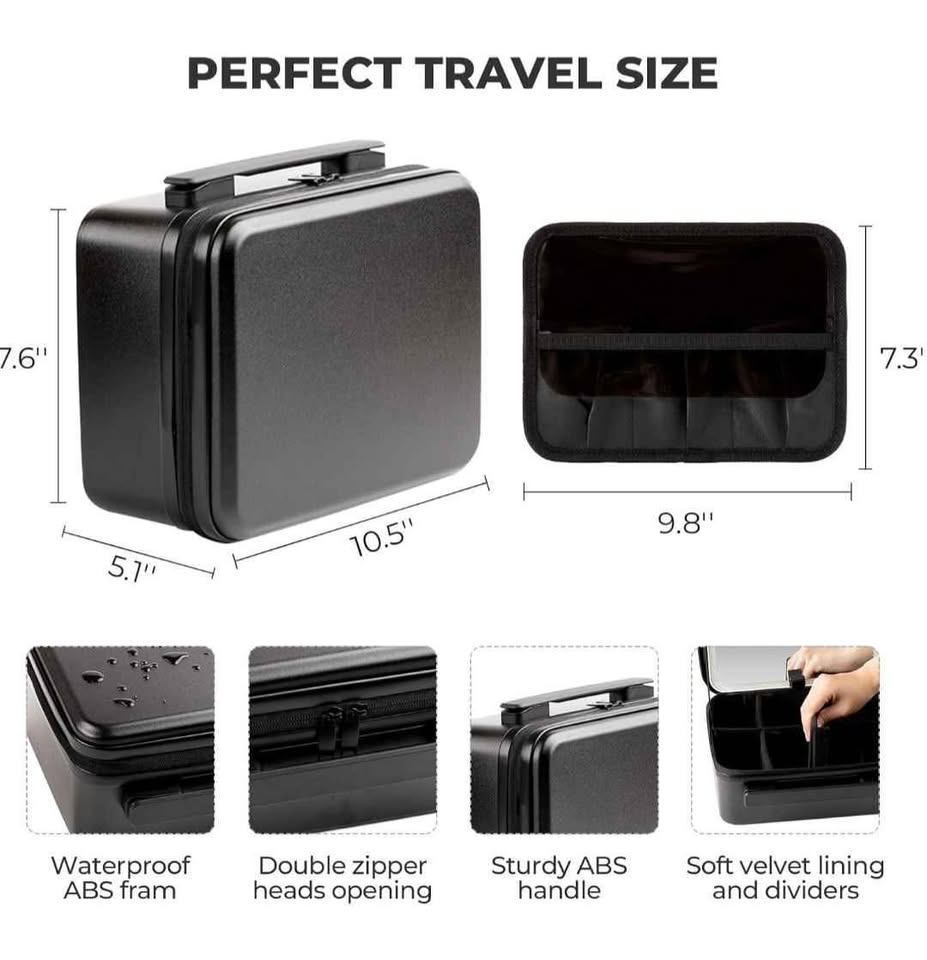 Travel Cosmetic Train Case with Removable Lighted Mirror - photo 2