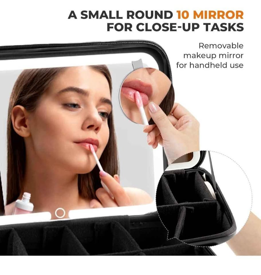 Travel Cosmetic Train Case with Removable Lighted Mirror - photo 3