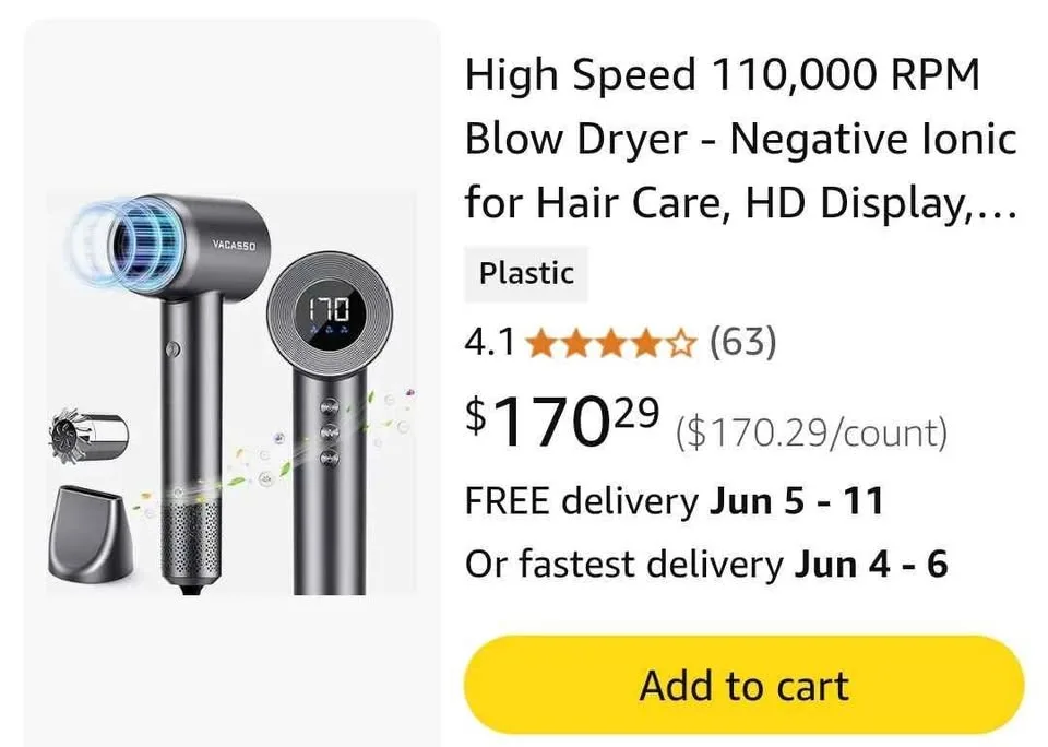 Hair Dryer, 110, 000 RPM High Speed Blow Dryer image indicator(5)