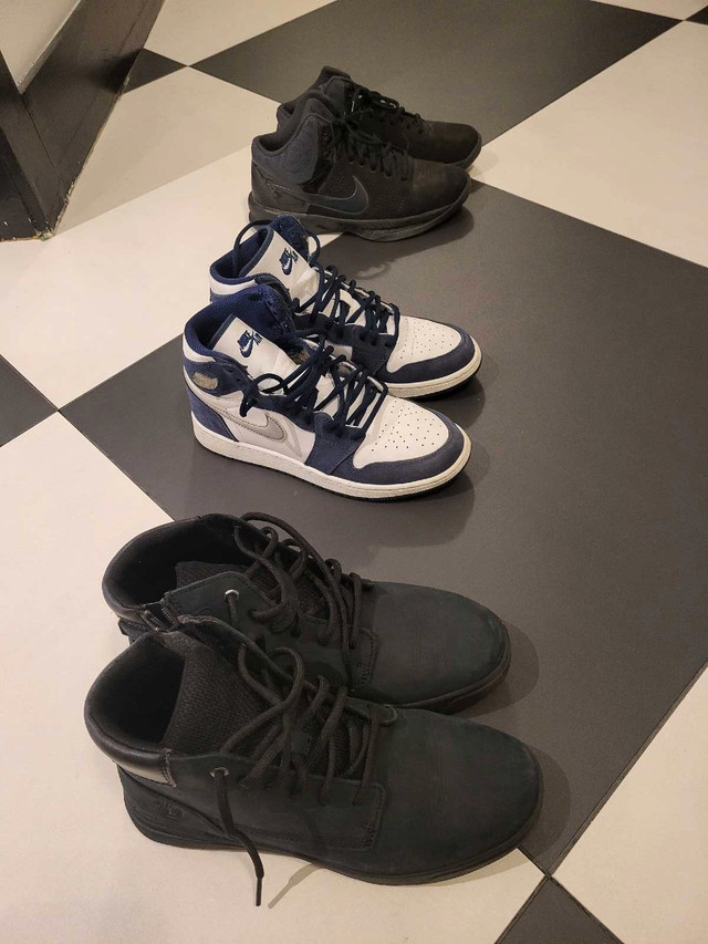 Youth Nike and Timberland Shoes