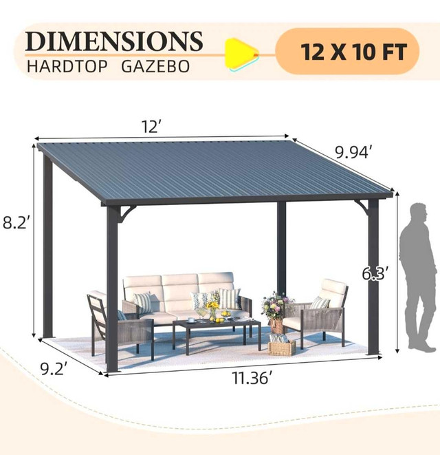 Gazebo 12 x 10 ft - photo 2
